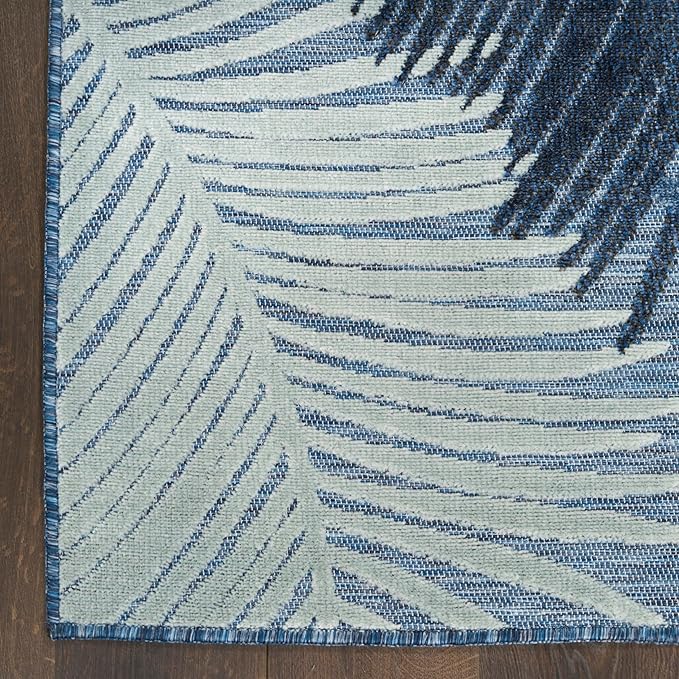 Nourison Home Suncoast Denim 4' x 6' Area Rug - Easy Clean, Non Shedding, Bed Room, Living Room, Dining Room, Kitchen (4' x 6')