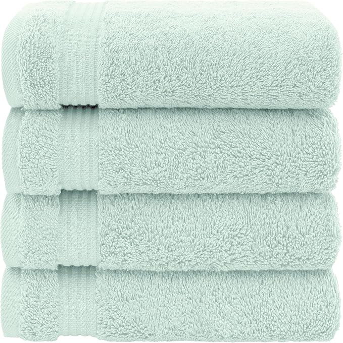 American Veteran Towel, Hand Towels for Bathroom Set of 4, 100% Cotton Turkish Hand Towel Sets, Soft Hand Face Towels, Mint Green Hand Towels