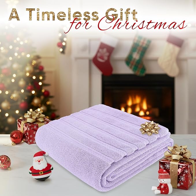 American Soft Linen 35x70 Jumbo Large Bath Towels, 600 GSM 100% Cotton Turkish Bath Sheet, Oversized Luxury Bath Towels for Bathroom Beach and Pool, Lilac