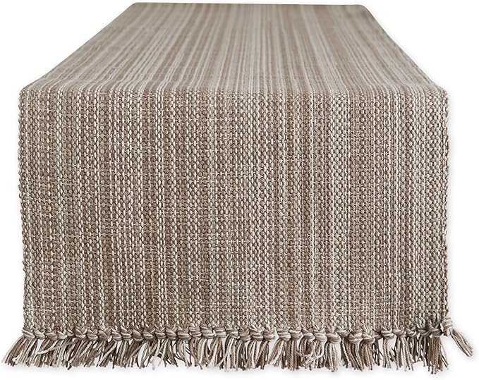 DII Variegated Tabletop Collection, Table Runner, 13x72, Mushroom