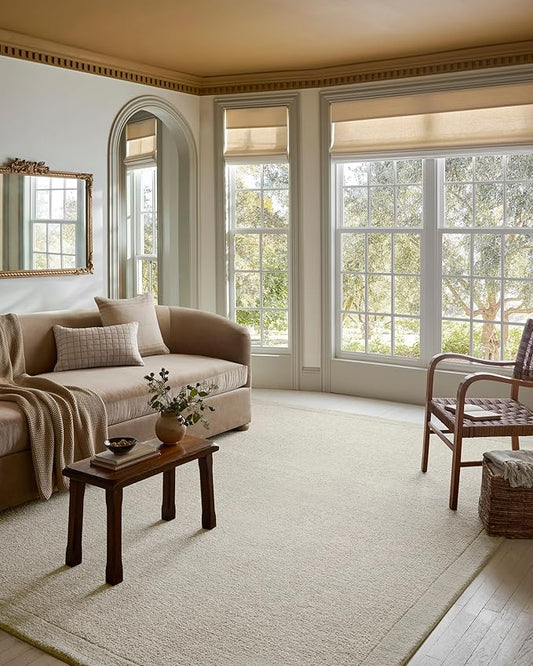 Loloi Magnolia Home by Joanna Gaines Henley Collection HNY-01 Ivory/Silver 3'-6" x 5'-6" Accent Rug