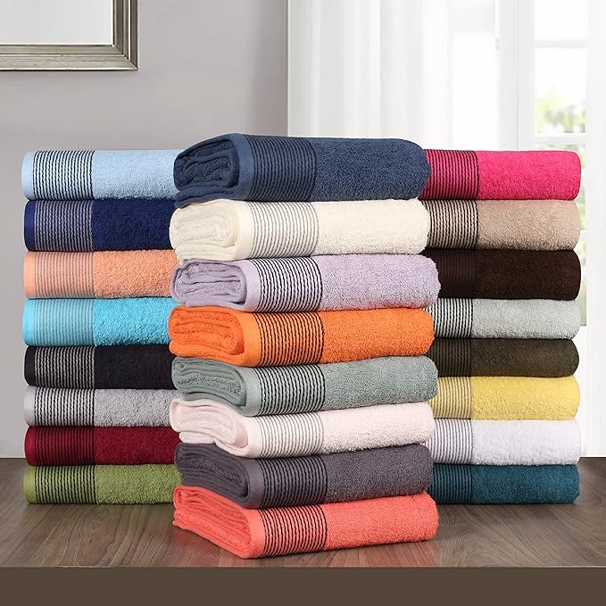 Belizzi Home 100% Cotton Ultra Soft 6 Pack Towel Set, Contains 2 Bath Towels 28x55 inchs, 2 Hand Towels 16x24 inchs & 2 Washcloths 12x12 inchs, Compact Lightweight & Highly Absorbant - Tan