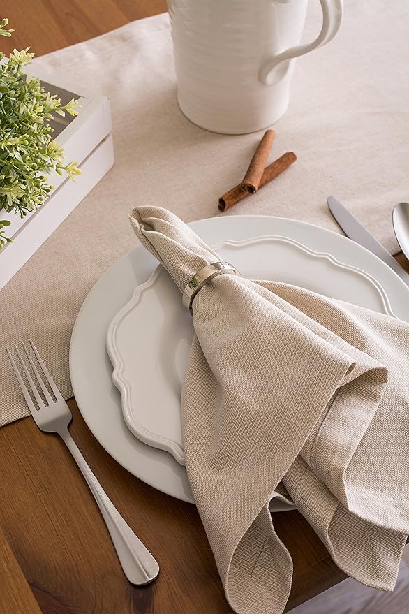 DII Chambray Kitchen, Tabletop Collection, Natural, 14x108 Table Runner