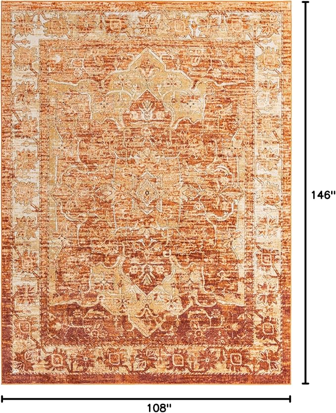 Unique Loom Isabella Collection Area Rug - Adjani (9'x 12' 2" Rectangle, Rust Red/ Black)