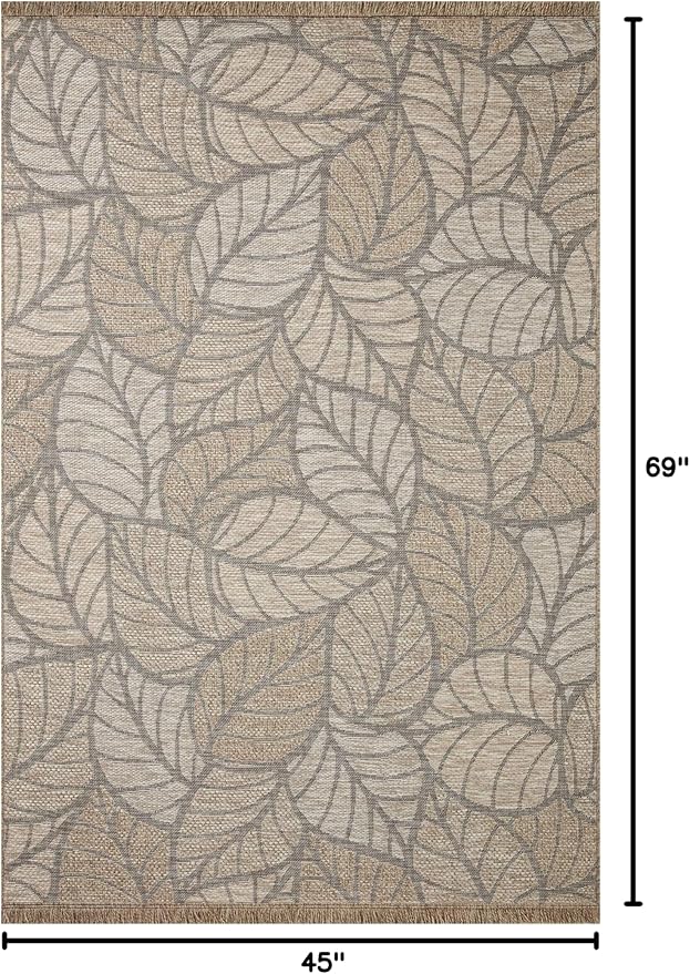 Loloi Dawn Collection Indoor/Outdoor DAW-05 Taupe 3'-9" x 5'-9" Accent Rug