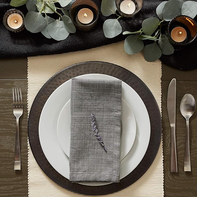 DII Variegated Tabletop Collection, Napkin Set, 20x20, Gray, 6 Piece