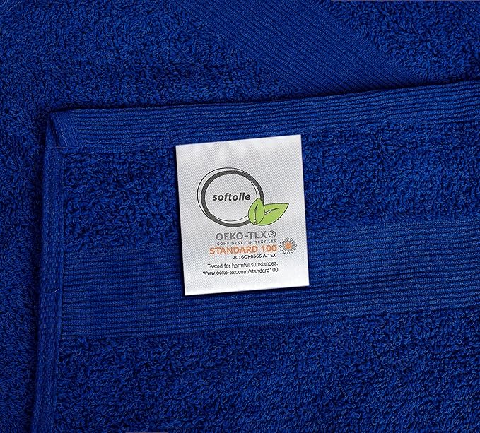 Premium Wash Cloths Pack of 12 (13" x 13") 100% Ring Spun Cotton | Luxury Washcloths | Ultra Soft Face Towels | Highly Absorbent Wash Cloths for face (Royal Blue)