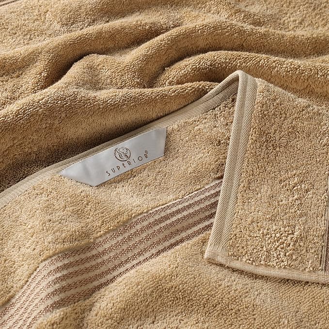 Superior Egyptian Cotton Bath Towel Set, Home Bathroom Towels, Master, Guest Bath, Decor Essentials, Quick Dry, Absorbent, Large Body Towels, Spa, Hotel, Resort, Adult, Kids, Set of 2, Toast