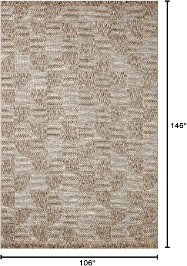 Loloi Dawn Collection Indoor/Outdoor DAW-08 Beige 8'-10" x 12'-2" Area Rug
