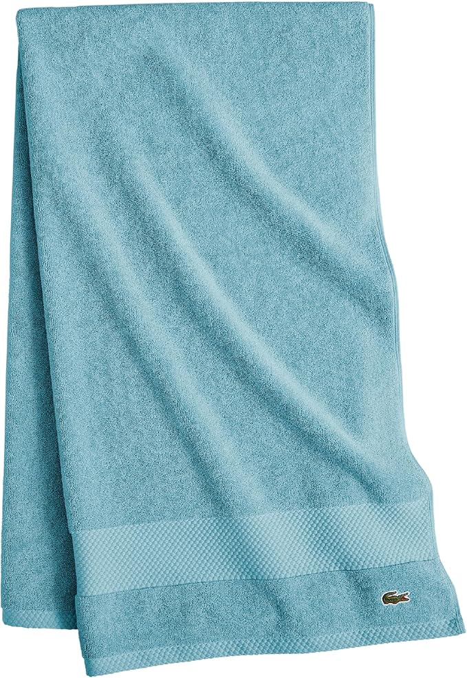 Lacoste Heritage 100% Supima Cotton Bath Towel, Celestial, 30" x 54" – Highly Absorbent & Quick Drying, Premium Super Soft Bath Towel, Bathroom Essential, Gift for All Occasions, Machine Washable