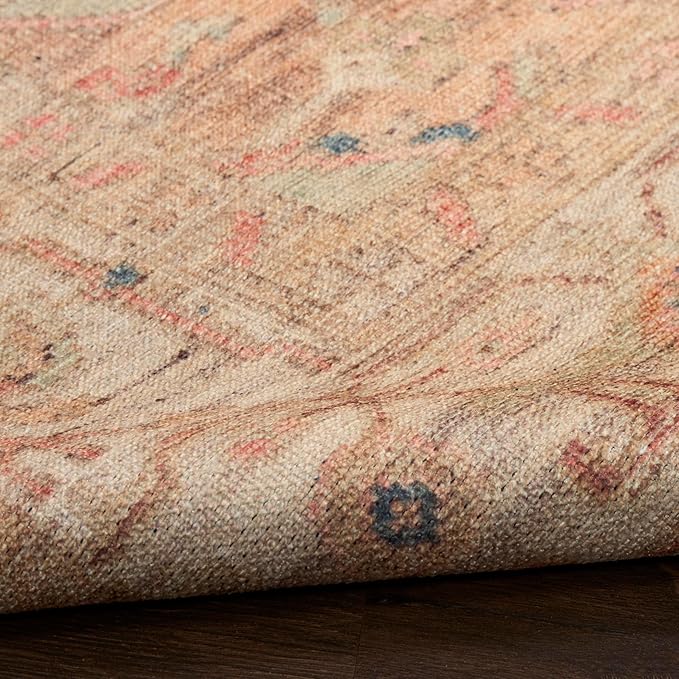 Nourison Home Vintage Washables Multicolor 5'3" x 7'3" Area Rug - Easy Clean, Non Shedding, Bed Room, Living Room, Dining Room, Kitchen (5' x 7')