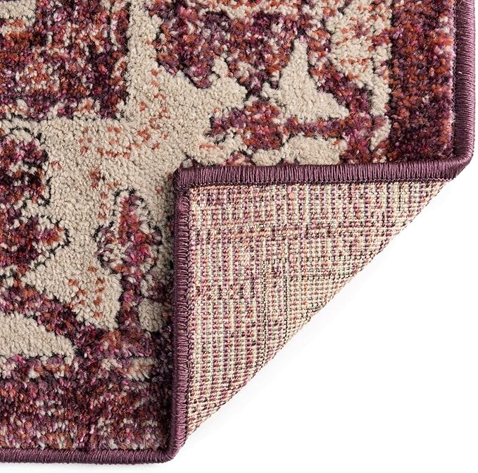 Unique Loom Isabella Collection Area Rug - Adjani (2' 7" x 10' Runner, Purple/ Ivory)