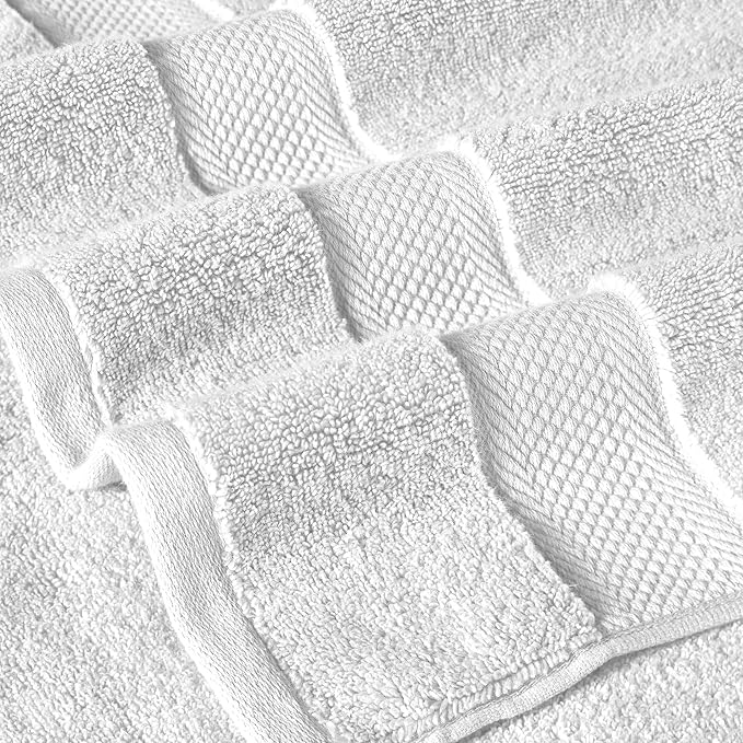 Modern Threads Luxury 6-Piece Quick-Dry Towel Set – Plush & Ultra-Absorbent for Spa-Like Experience, White