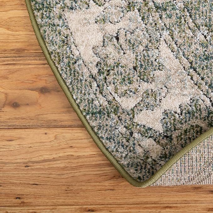 Unique Loom Isabella Collection Area Rug - Adjani (7' 10" Round, Green/ Ivory)