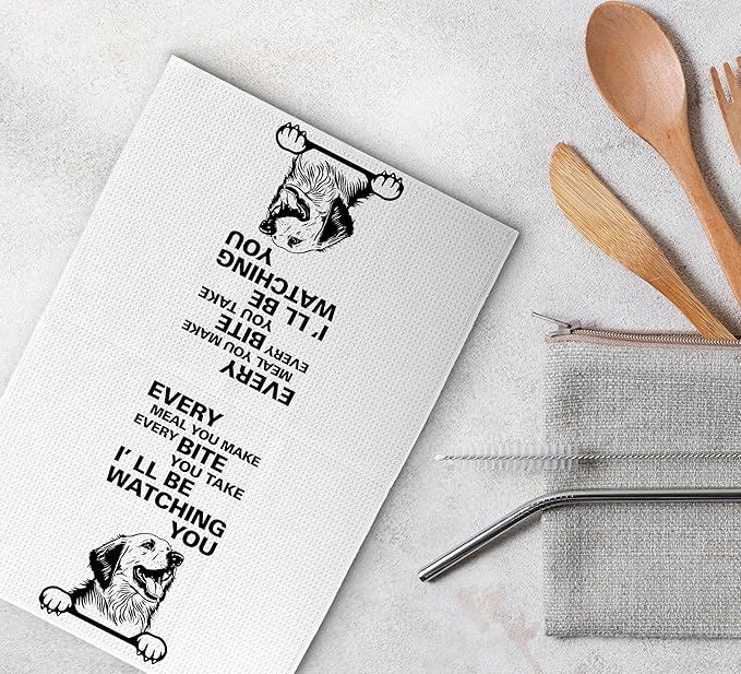 Every Meal Kitchen Towels, Funny Dish Towels, Dog Decor Hand Towels for Bathroom
