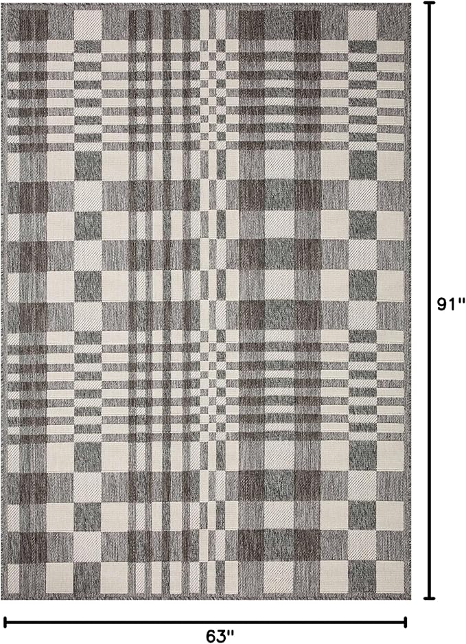 Loloi Rainier Collection RAI-04 Ivory/Pebble 5'-3" x 7'-7" Area Rug