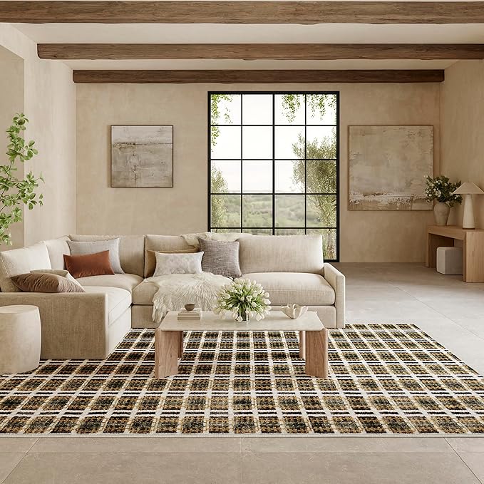 Nourison Home Nordic Charcoal Multicolor 8' x 10' Area Rug - Easy Clean, Non Shedding, Bed Room, Living Room, Dining Room, Kitchen (8' x 10')