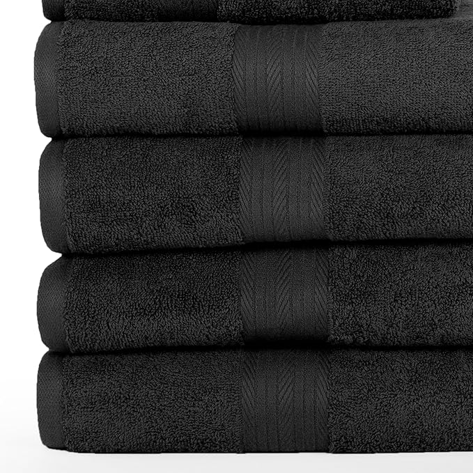 Ample Decor Bathroom Towel Set of 18-4 Hand Towel, 4 Bath Towel, 10 Wash Cloths - Oeko Tex Certified 600 GSM 100% Cotton - High Absorbency Quick Drying, Ideal for Gifting - Grey