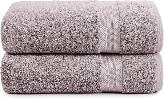 LANE LINEN Oversized Bath Towels Set of 2 (35"x66") - 100% Cotton Ring Spun Extra Large Bath Sheets - Quick Dry, Ultra Soft & Highly Absorbent - Daily Use Hotel & Spa Quality Bathroom Towel - Platinum