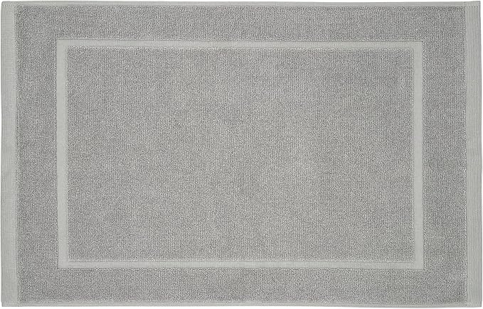 Lincoln & Palm 1-Piece Turkish Cotton Bath Mat - Soft, Plush, and Absorbent - 1000 GSM Thick Luxury Spa and Hotel Style - No Rubber Backing - Silver-Infused SILVERbac (1 Piece Bath Mat, Silver)