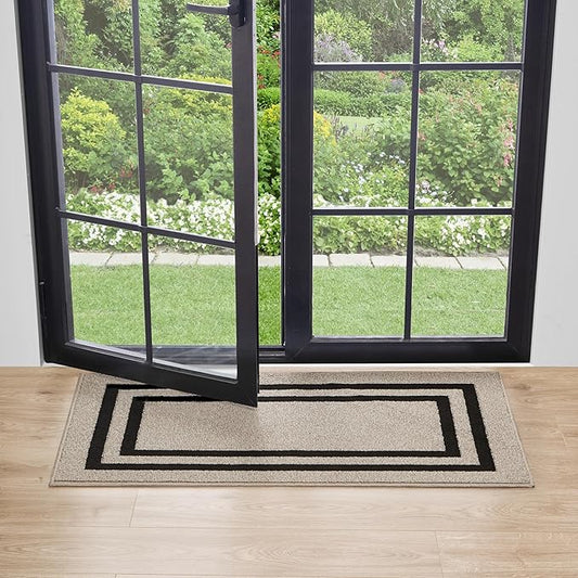 Nautica – Runner Rug | Indoor Runners for Hallways and Entry Rugs| Non-Slip and Non-Skid Entry and Kitchen Door Mat| Machine Washable Entryway Carpet Rugs | 2'2" x 3'9" | Double Border Natural Twist