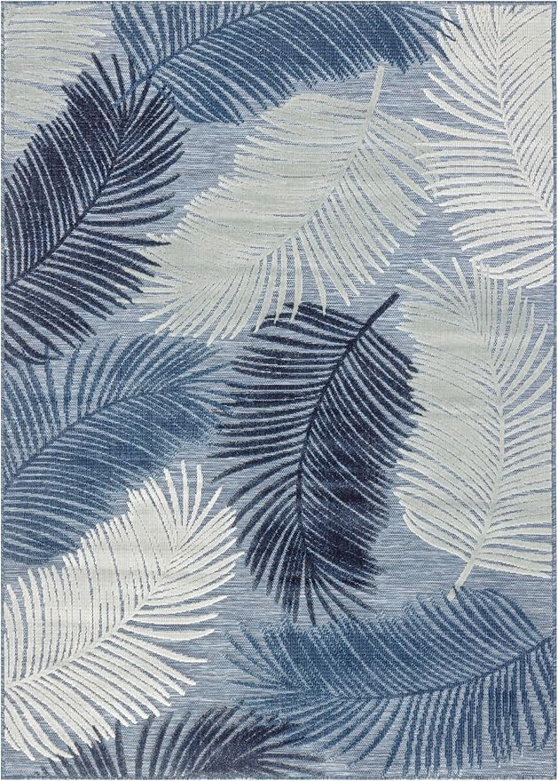 Nourison Home Suncoast Denim 5'3" x 7'3" Area Rug - Easy Clean, Non Shedding, Bed Room, Living Room, Dining Room, Kitchen (5' x 7')