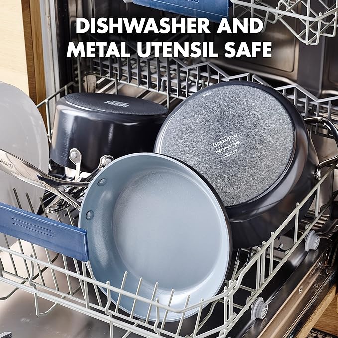 GreenPan Valencia Pro Hard Anodized Healthy Ceramic Nonstick 11" Grill Pan, PFAS-Free, Induction, Dishwasher Safe, Oven Safe, Gray