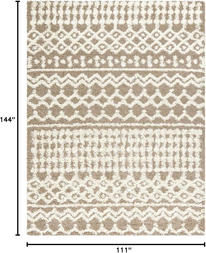 Livabliss Hapsburg Moroccan Shag Area Rug,9'3" x 12',Medium Brown