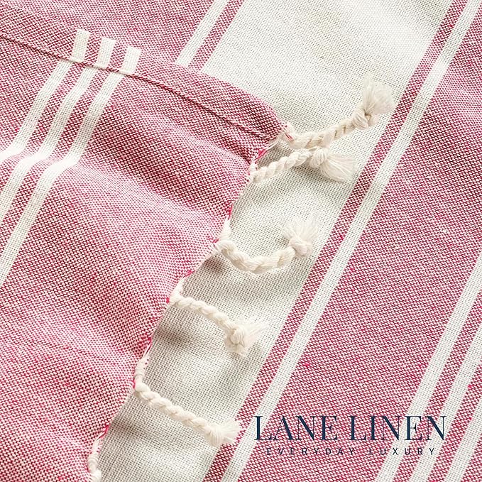 LANE LINEN Beach Towel Set of 4, Turkish Beach Towel Set, Pre-Washed Pool Towels, Quick Dry Travel Beach Towel, Extra Large Beach Towels Oversized, 39"x71" - Cashmere Rose