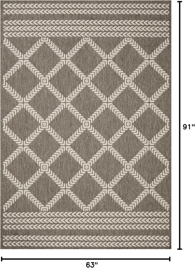 Loloi Rainier Collection RAI-05 Natural/Ivory 5'-3" x 7'-7" Area Rug