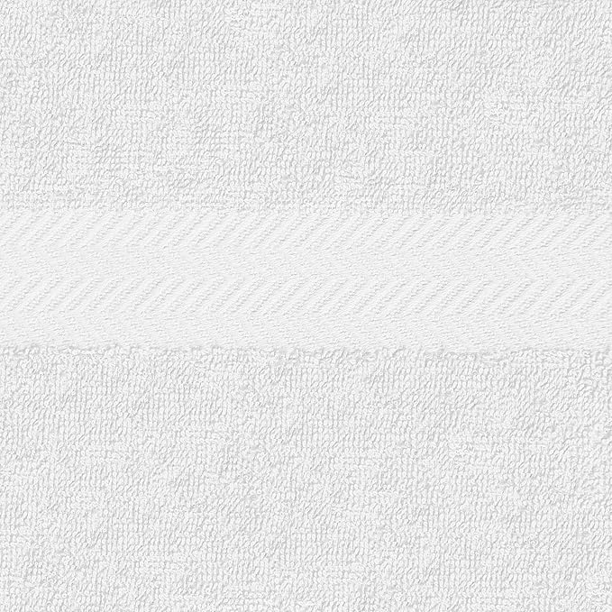 Superior 6-Piece Cotton Assorted Towel Set, Includes 2 Face/Washcloths, 2 Hand, and 2 Bath Towels, Lightweight Essentials, for Home, Gym, Beach, Bathroom, Quick Drying, Franklin Collection, White