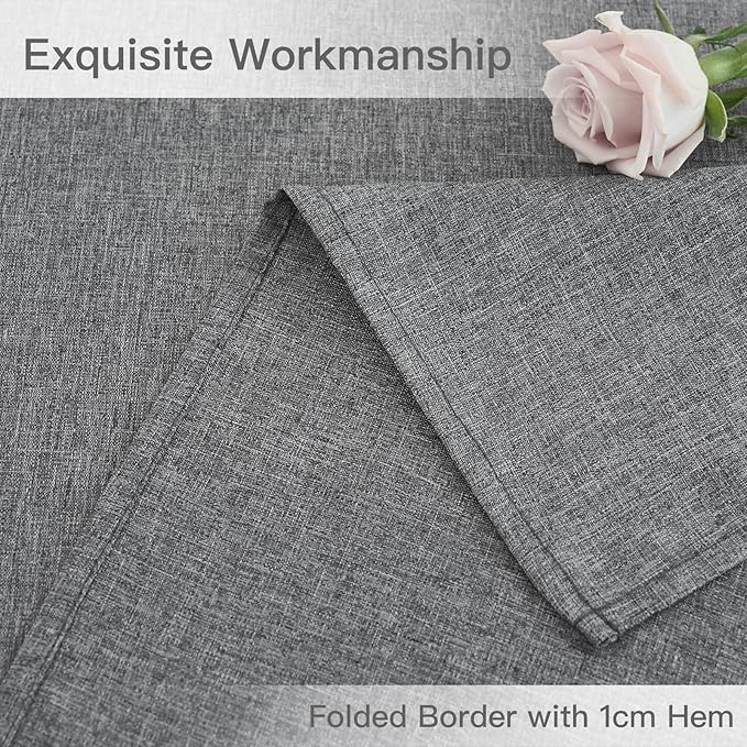 maxmill Square Tablecloth Linen Texture Stain Resistant Waterproof Wrinkle Resistant Washable Soft Table Cloth, Decorative Fabric Table Cover for Dining Room Dinner Party, 52 x 52 Inch, Dark Grey