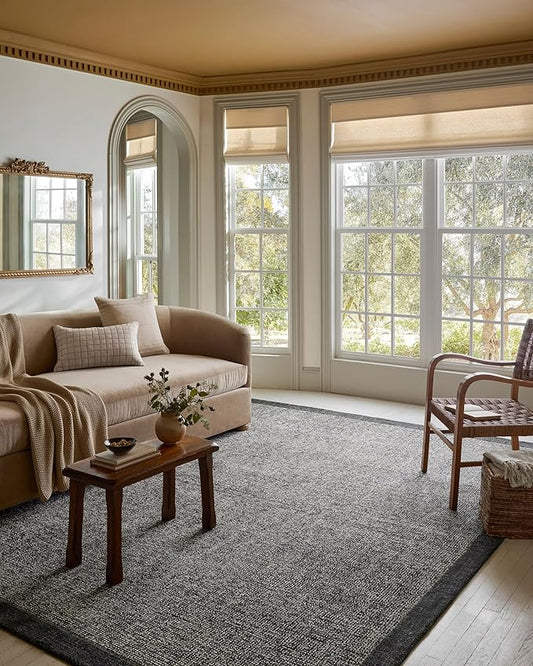 Loloi Magnolia Home by Joanna Gaines Henley Collection HNY-01 Ivory/Charcoal 3'-6" x 5'-6" Accent Rug