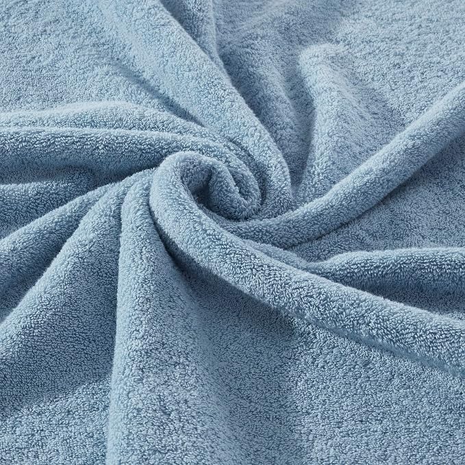 COZYART Light Blue Bath Towels for Bathroom 2 Pcs, 27x54 Cotton Bath Towel Set Super Soft Absorbent Durable 650 GSM Shower Towels for Daily Use