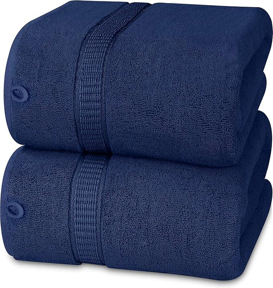 Utopia Towels - Luxurious Jumbo Bath Sheet 8 Piece - 600 GSM (35X70 Inches) 100% Ring Spun Cotton - Highly Absorbent and Quick Dry Extra Large Bath Towel - Super Soft Hotel Quality Towel (Navy)