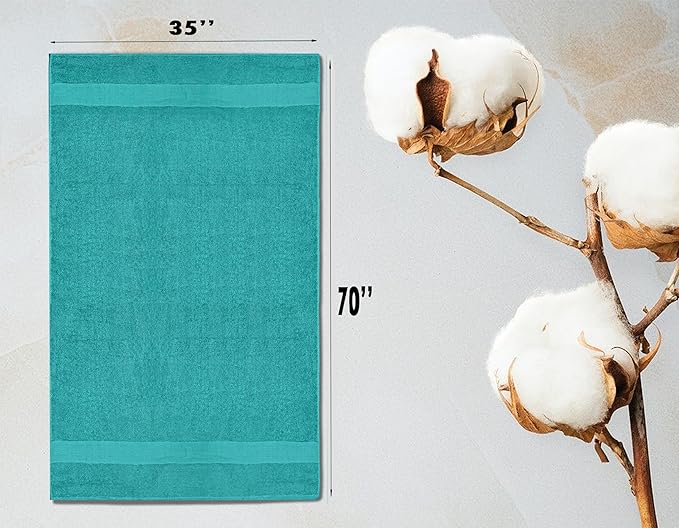 Softolle Luxury Bath Towels Set of 4 (27” x 54”) | Towels for Bathroom | Super Soft | Highly Absorbent Towels for Home, Spa, Gym (Teal, Bath Sheets (35”x70”) Pack of 2)