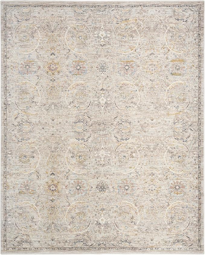 Nourison Home Heirloom Blend Light Grey 5'3" x 7'10" Area Rug - Easy Clean, Non Shedding, Bed Room, Living Room, Dining Room, Kitchen (5' x 8')