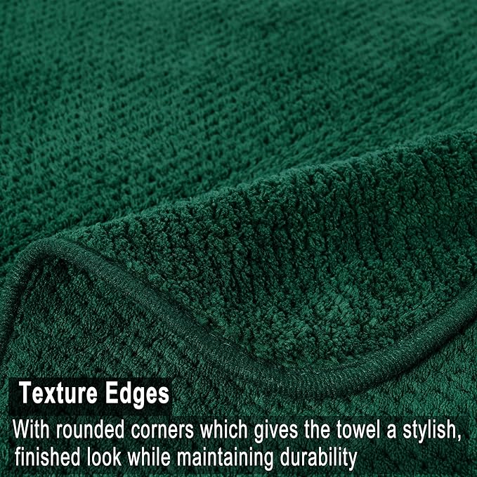 Large Bath Towels Set 30x60 Inches Super Soft Absorbent Quick Dry Luxury Microfiber Shower Towels for Bathroom-Dark Green,Pack of 6