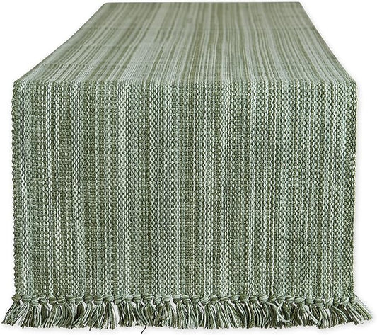 DII Variegated Tabletop Collection, Table Runner, 13x72, Artichoke Green