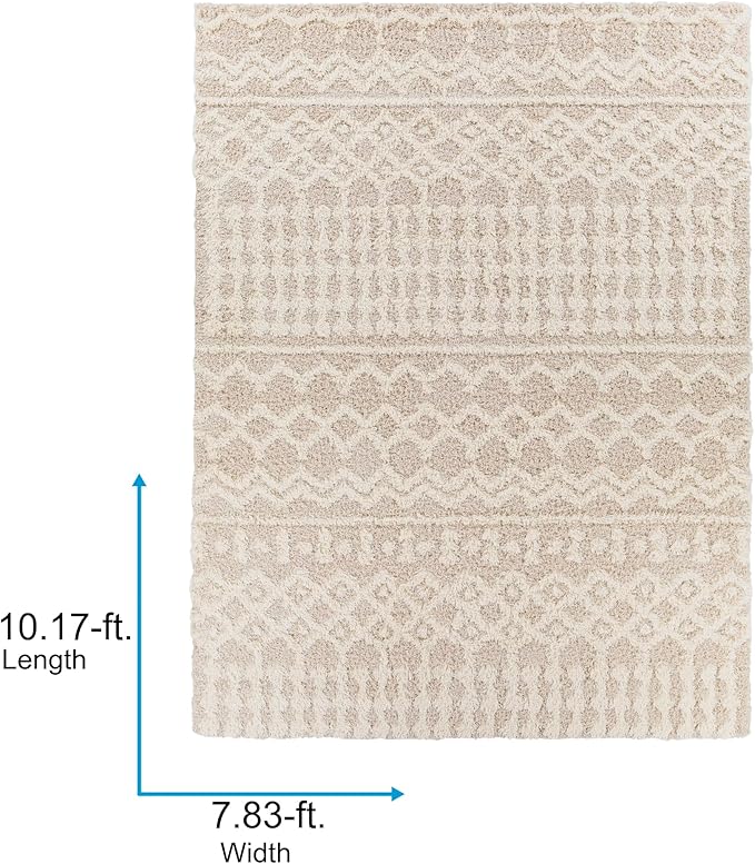 Livabliss Hapsburg Moroccan Shag Area Rug, 7'10" x 10'2, Beige