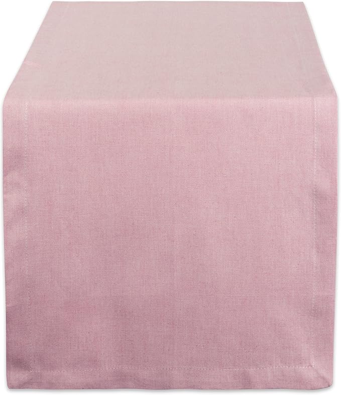 DII Chambray Kitchen, Tabletop Collection, Rose, 14x108 Table Runner
