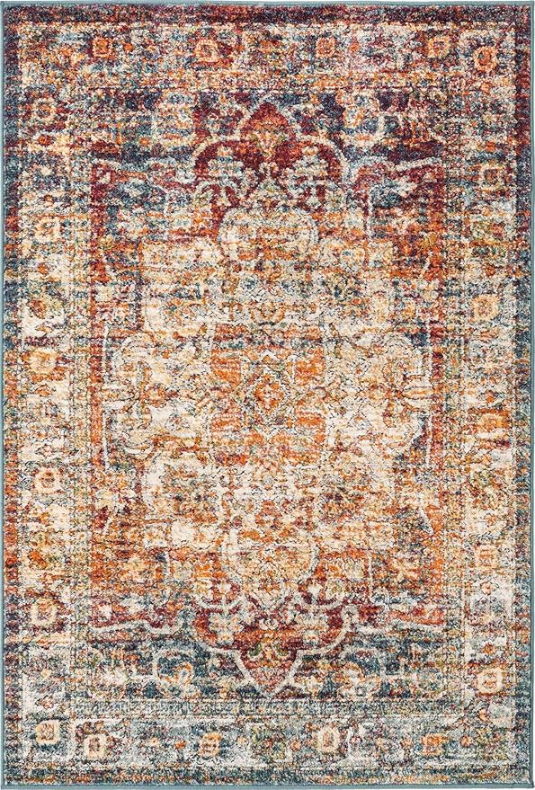 Unique Loom Isabella Collection Area Rug - Adjani (4' 1" x 6' 1" Rectangle, Multi/ Beige)