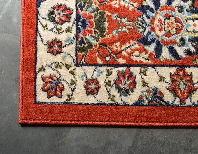 Unique Loom Espahan Collection Area Rug - Cape Cod (2' 2" x 8' 2" Runner, Terracotta/ Black)