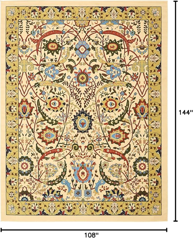 Unique Loom Espahan Collection Area Rug - Cape Cod (9'x 12' Rectangle, Cream/ Black)