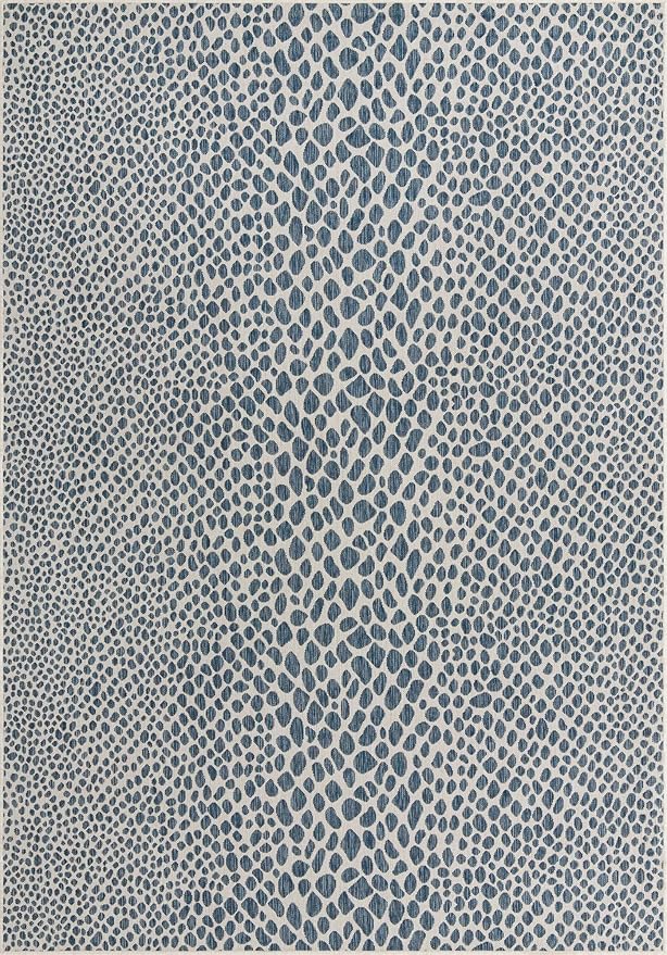 Unique Loom Jill Zarin Outdoor Collection Area Rug - Cape Town (7' 10" x 11' 4" Rectangle, Blue/ Olive)