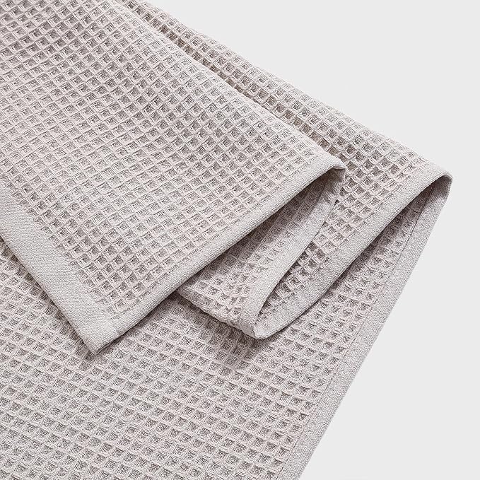 40 x 80 Inches Extra Large Bath Sheets Towels Microfiber Waffle Oversized Bath Towels for Bathroom Quick Dry Lightweight (Beige,2PCS)