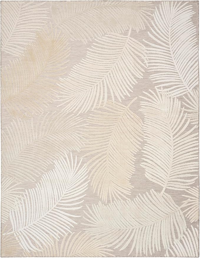 Nourison Home Suncoast Beige 7'10" x 9'10" Area Rug - Easy Clean, Non Shedding, Bed Room, Living Room, Dining Room, Kitchen (8' x 10')