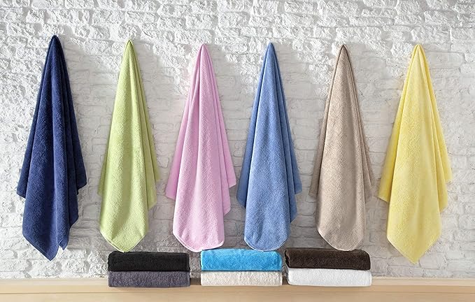 SALBAKOS 100% Turkish Cotton Jumbo Bath Sheet Towel Oversized 40x80 inch | Premium Hotel & Spa Quality, Soft, Absorbent, XL Bath Towels | Made in Turkey (Pack of 1, Yellow, Jumbo Bath Sheet)
