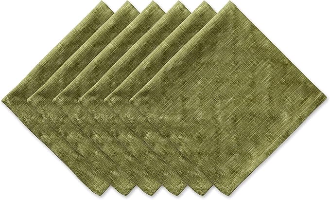 DII Variegated Tabletop Collection, Napkin Set, 20x20, Olive Green, 6 Piece