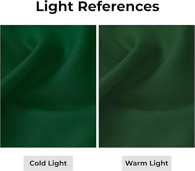 D'Moksha Homes Linen Forest Green Table Runner 108 Inches Long - 100% Pure Linen 14 x 108 Inch Table Runner for Winter, Holiday, New Year - Classic Hemstitch